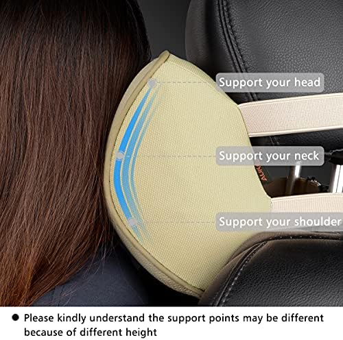 Aukee Car Neck Pillow Soft Memory Foam Leather Headrest - Image 3