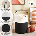Artfeel Laundry Basket, Woven Cotton Rope Laundry Hamper, 100L - Image 6