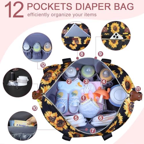 Pritent Diaper Bag Tote Waterproof Maternity Baby Bags - Image 4