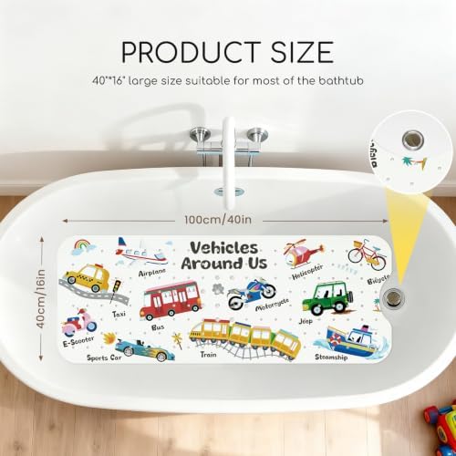 Baby Bathtub Mat Non Slip, Machine Washable, Transportation - Image 2