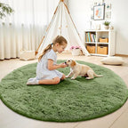 OLANLY Green Round Rugs for Bedroom - Image 2