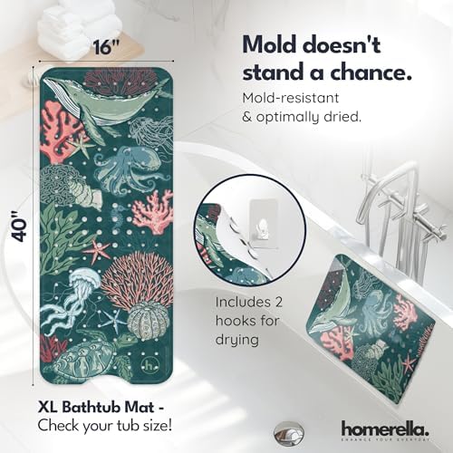homerella Bathtub Mat Non Slip Kids 40x16 Baby Bath Mat Non Slip Anti Mold - Image 3