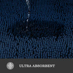Yeaban Chenille Navy Blue Bathroom Rug 36"x60", Non-Slip Rubber Backing - Image 4