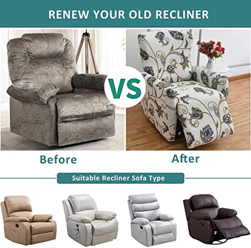 NILUOH Stretch Recliner Covers 4 Piece, Non-Slip Lazy Boy Chair Covers - Image 5