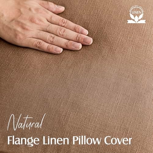 Foindtower Linen Solid Decorative Throw Pillow Covers 16x16 Light Brown - Image 2