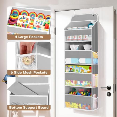 Over the Door Organizer, 4 Large Pocket Hanging Storage - Image 4