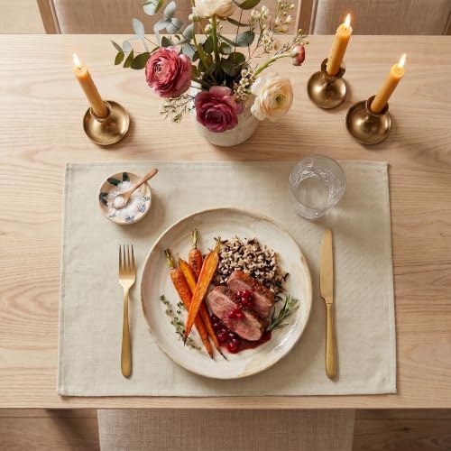 Artoid Mode Light Brown Placemats Set of 6, 12x18 Inch Fall Washable Holiday - Image 2