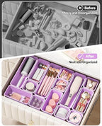 Canfanni 13 Pack Plastic Drawer Organizers Set, 3 Sizes Desk Drawer Organizer - Image 4