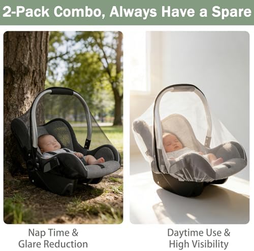 2 Pack Baby Mosquito Net for Infant Car Seats - Image 2