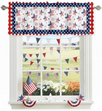4th of July Kitchen Curtains Valances by VandarllinHomeKitchenDecor