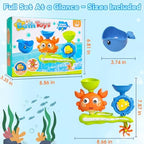Crab Bath Toys for Toddlers 1-3, Spinning Water Wheel Bathtub Water Toy - Image 2