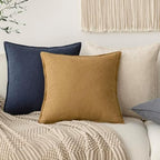 Foindtower Linen Solid Decorative Throw Pillow Covers 16x16 Honey Mustard - Image 5