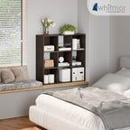 Whitmor 9 Cube Storage Organizer, 3 Tier Stackable MDF Wood Bookcase, Open - Image 5