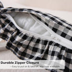 2 Pack Black Gingham Lumbar Throw Pillow Shams 12''x20'' - Image 5