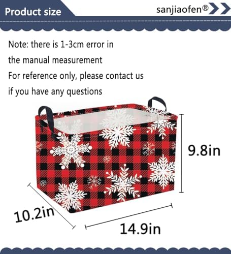 Rectangular Christmas Baskets, Snowflakes Basket Empty, Waterproof PE Coating - Image 2