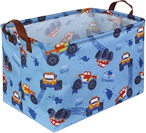Rectangular Monster Truck Basket Organizer.Kids Baskets, Boys Storage Basket by Sanjiaofen