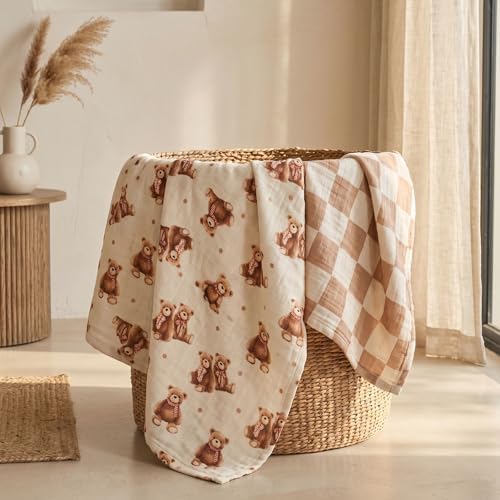 Muslin Swaddle Blankets for Newborn, Cotton Receiving Blanket - Image 5