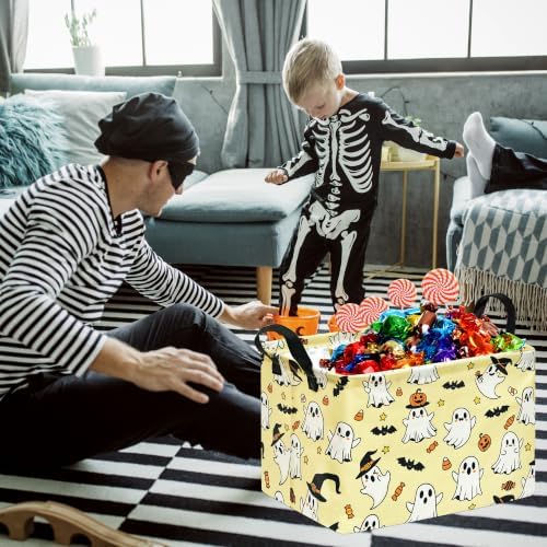 Halloween Basket Yellow Pumpkin Ghost Storage Toy bin - Image 7