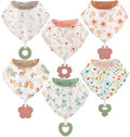 Baby Bandana Drool Bibs 6-Pack and Teething Toys 6-Pack Made by vuminbox
