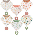 Baby Bandana Drool Bibs 6-Pack and Teething Toys 6-Pack Made by vuminbox