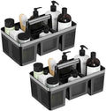 BYUNER 2Pack Plastic Shower Caddy: Portable Hard Bathroom Basket Tote by MakesYourHomeMoreOrganized
