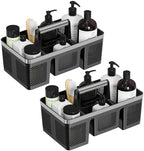 BYUNER 2Pack Plastic Shower Caddy: Portable Hard Bathroom Basket Tote by MakesYourHomeMoreOrganized