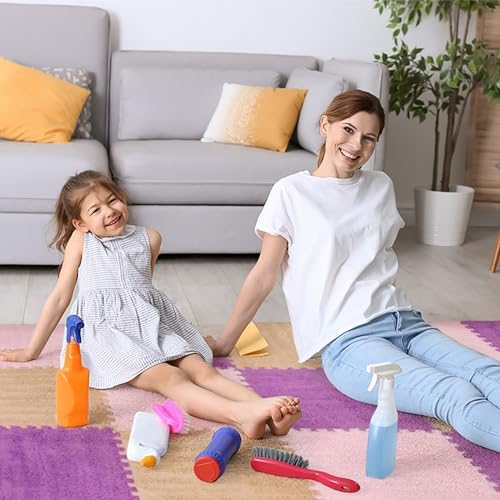 ZENOWICK 12 Pcs Plush Interlocking Carpet Tiles, Puzzle Play Mats - Image 2