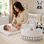 Baby Diaper Caddy Organizer, Portable Nursery Storage Basket - Image 4