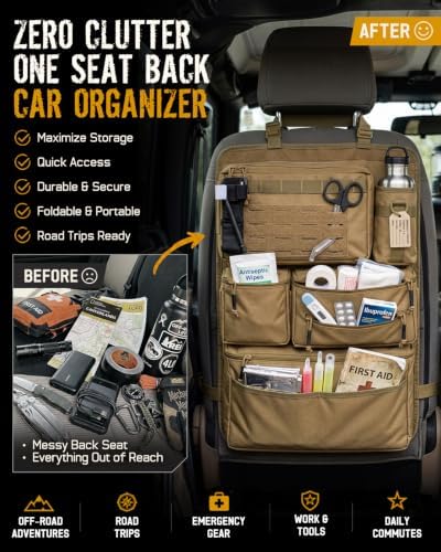 RXW All-In-One Back Seat Car Organizer, Fit Cars Trucks Jeeps Pickups Vans - Image 3
