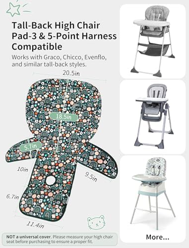Baby High Chair Cover, Waterproof & Machine Washable Green - Image 4