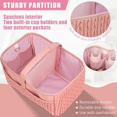 Baby Diaper Caddy Organizer – Adjustable Shoulder Strap, Large Nursery Storage - Image 3