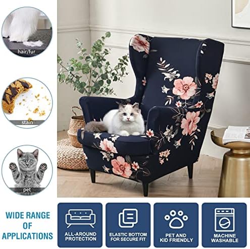 NILUOH Wingback Chair Covers 2-Piece, Armchair Slipcovers - Image 4