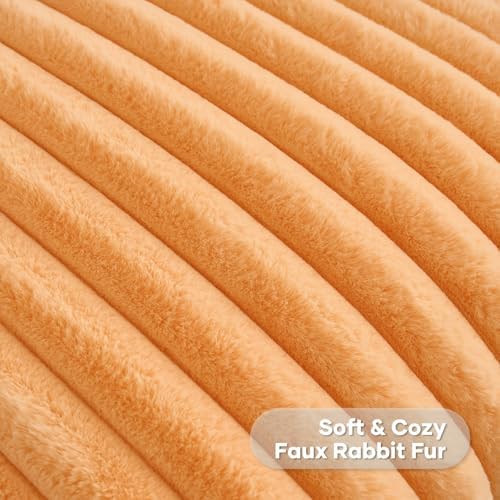 FUTEI Pack of 2 Faux Fur Throw Pillow Covers 18x18 Inch - Image 2