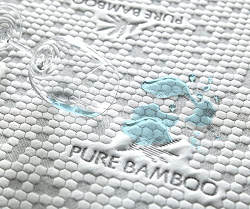 King Mattress Protector by PURE BAMBOO, Waterproof, Charcoal Fiber - Image 2