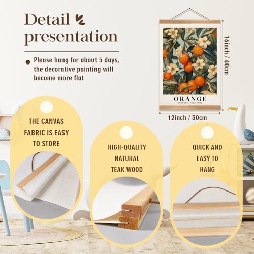 ZTGDA Farmhouse Orange Wall Art, Vintage Botanical Fruit Poster, French Style - Image 2