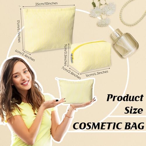 Huhumy 2 Pcs Makeup Bag Set for Women, Thin Stripe - Image 3