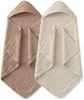 Yoofoss Hooded Baby Bath Towels 2 Pack 100% Muslin Organic Cotton by YOOFOSS