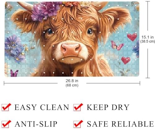 Shower Mat Bathtub Mat, 26.8x15.1 inch, Non-Slip Bath Mat - Image 4