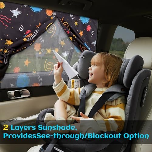 Car Window Shades, 2 Packs Magnetic Car Sun Shades - Image 3