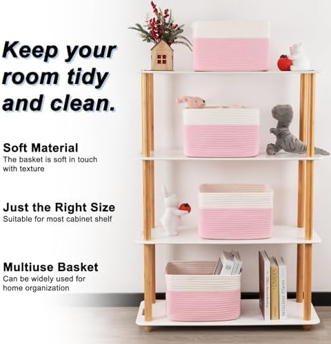 4 Pack Storage Baskets for Organizing, Woven Baskets for Shelves - Image 3