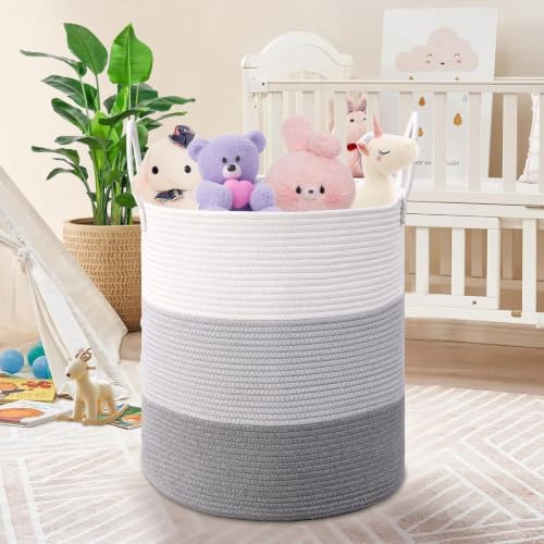 Laundry Hamper for Organizing, 52L Large Laundry Baskets, Cotton Rope Woven - Image 6