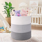 Laundry Hamper for Organizing, 52L Large Laundry Baskets, Cotton Rope Woven - Image 6