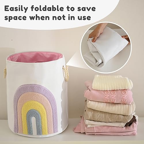 Pink Baby Hamper, XL Canvas 58L Laundry Basket - Image 5