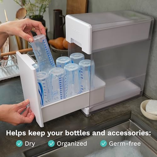 Baby Brezza Covered Drying Rack & Countertop Organizer, 8 Bottle Capacity - Image 2