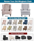 CRFATOP Wingback Chair Covers Stretch Armchair Slipcovers - Image 4