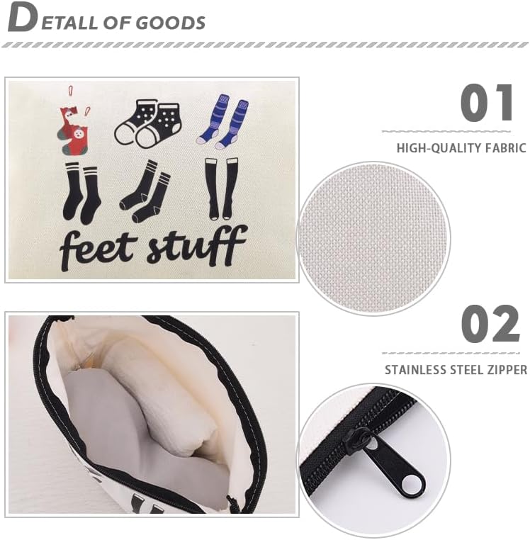 Feet Stuff Storage Bag for Women Men Travel Accessories Zipper Makeup Cosmetics - Image 3