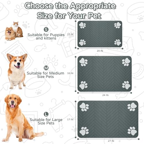 Dog Cat Food Mat, Absorbent Pet Feeding Mat - Image 3