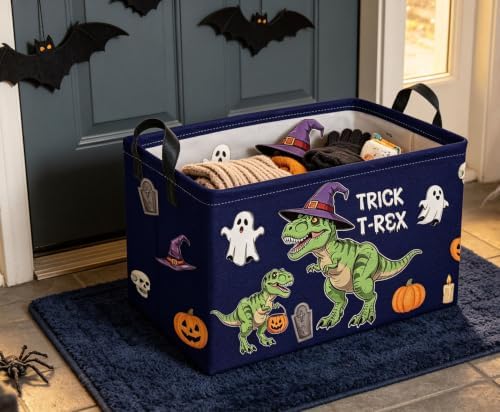Rectangle Kids Baskets Halloween dinosaur Basket Cute Storage Bin Fish Box - Image 4