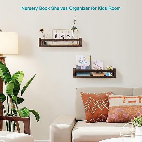 JORIKCHUO Nursery Book Shelves, Kitchen Spice Rack, or Rustic Wall Mounted - Image 4