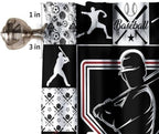 Sports Valance Curtains Boys Teens Baseball Ball Game Patchwork Print Window - Image 3